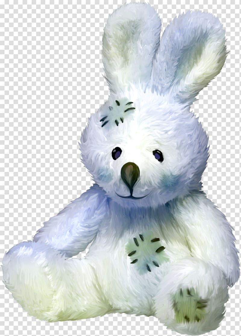Hare Easter Bunny Rabbit Doll, Beautiful blue stuffed bunny transparent background PNG clipart