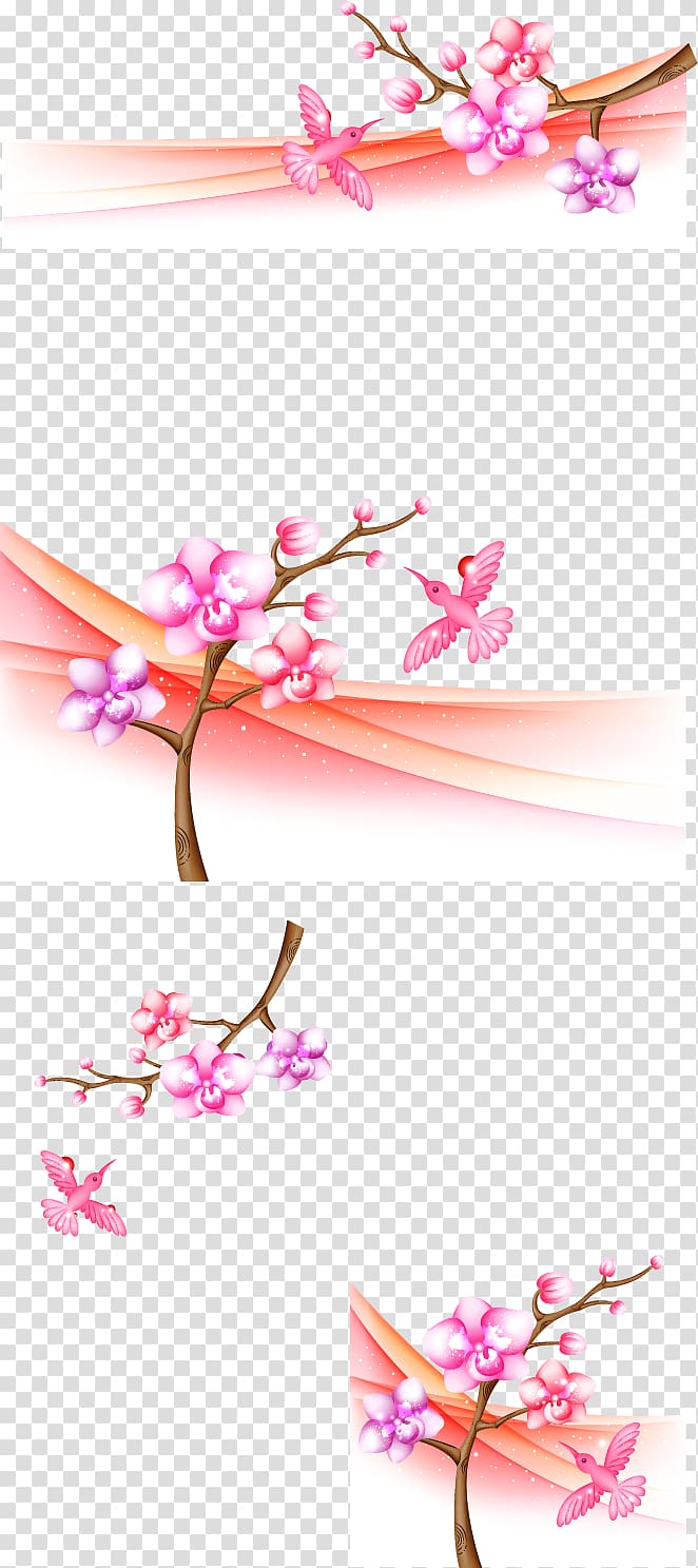 , Red peach pattern decoration material transparent background PNG clipart