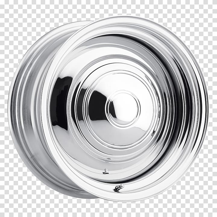 Alloy wheel Rim Spoke Center cap, chromium plated transparent background PNG clipart