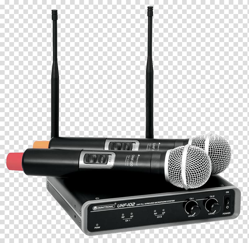 Wireless microphone Sound Transmitter Ultra high frequency, microphone transparent background PNG clipart