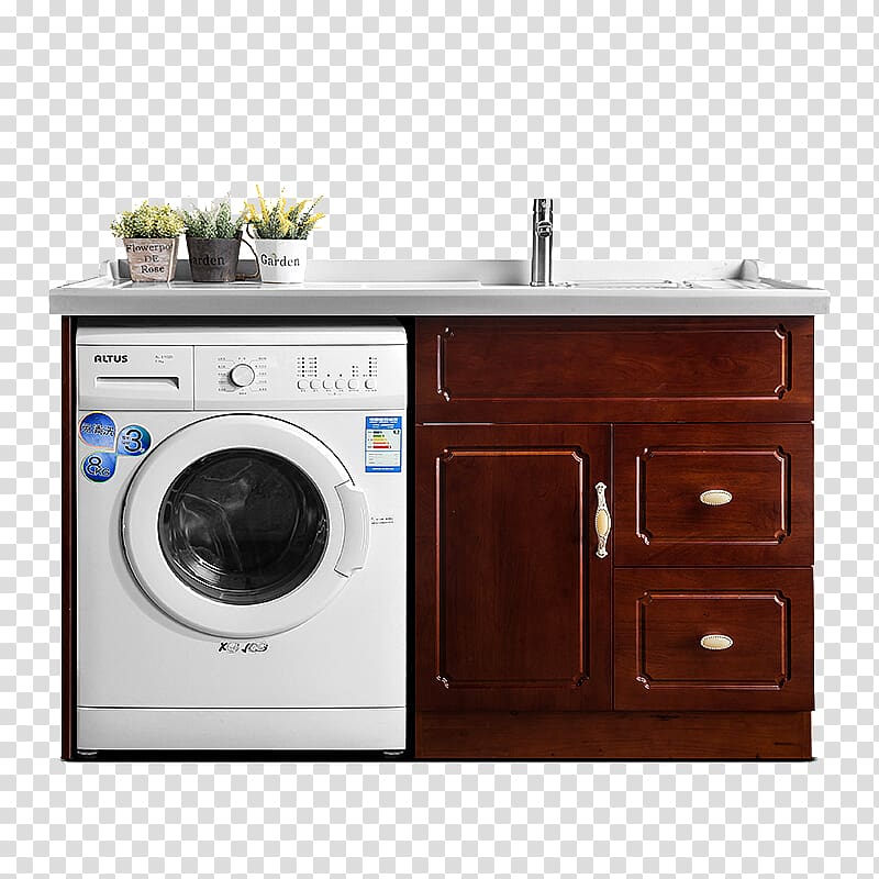 Washing machine Laundry Kitchen stove, Practical combination of washing machines transparent background PNG clipart