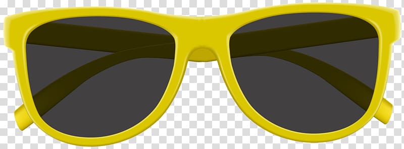 yellow framed wayfarer-style sunglasses , Sunglasses Goggles Brand, Yellow Sunglasses transparent background PNG clipart