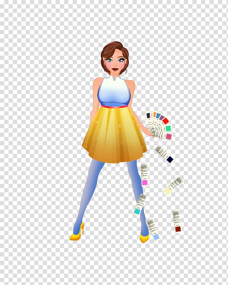 Animated cartoon Barbie Costume, primary colors transparent background PNG clipart