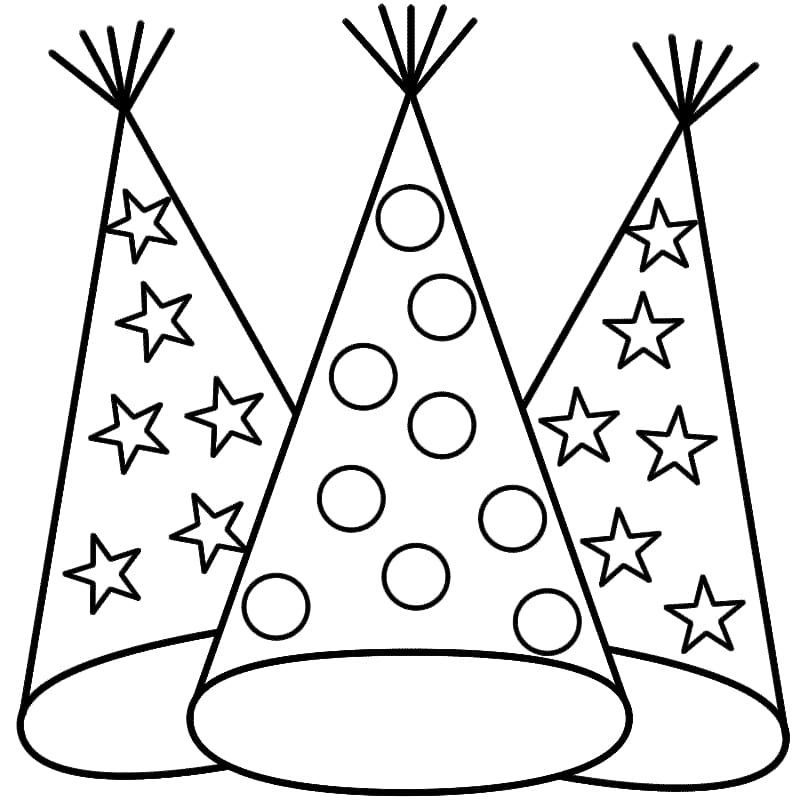 New Years Eve Coloring book New Years Day Party hat, New Year Party transparent background PNG clipart