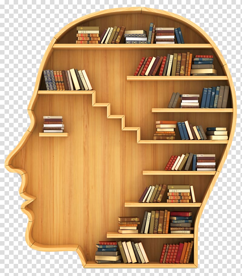 days creative person's head bookshelf transparent background PNG clipart