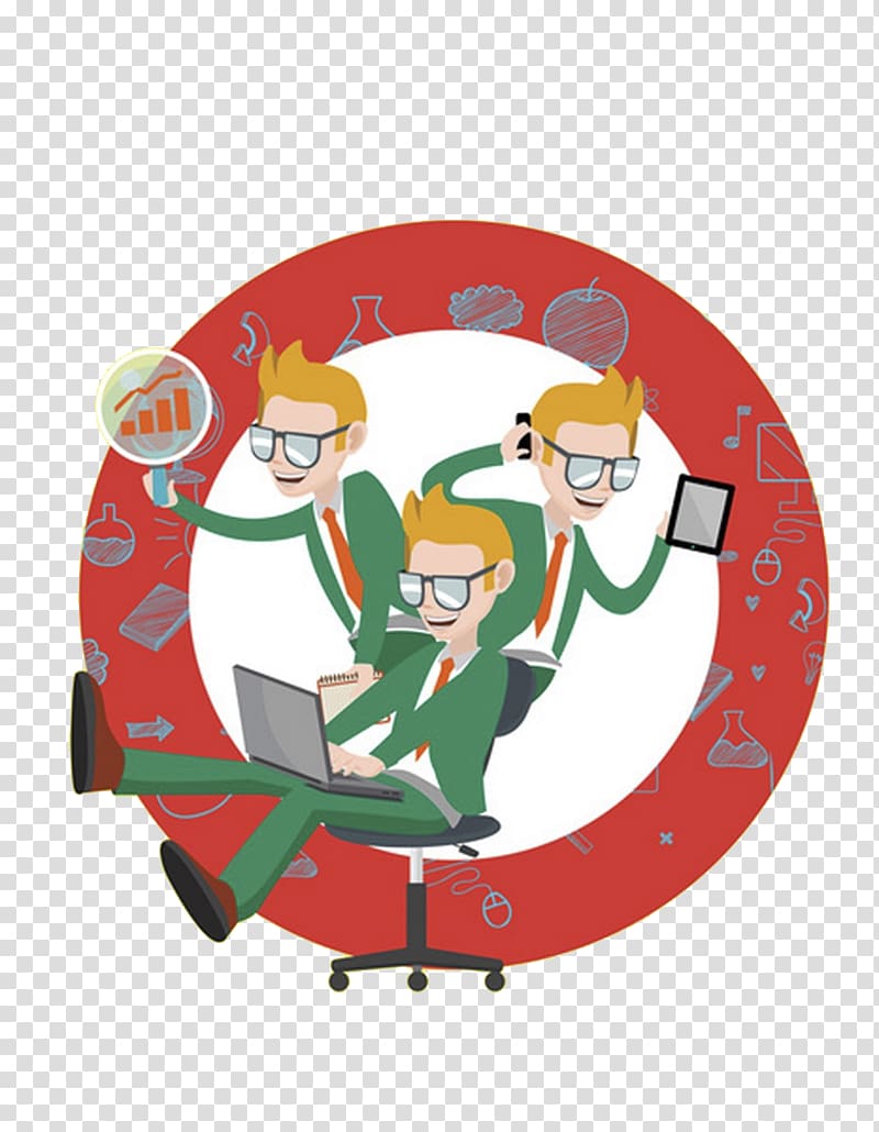 Drawing Businessperson Illustration, Crazy workers material transparent background PNG clipart