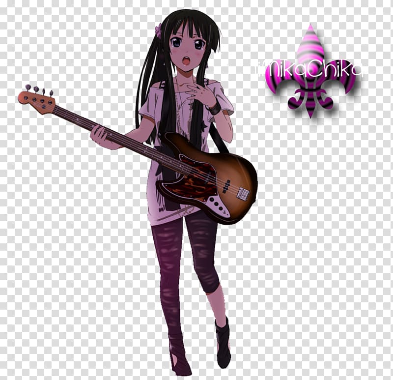 Bass guitar Mio Akiyama K-On! Anime, Bass Guitar transparent background PNG clipart