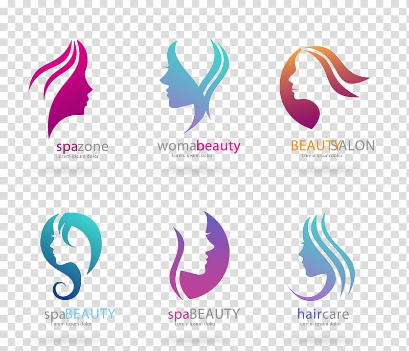 spazone beauty poster, Beauty Parlour Logo Cosmetics, head of a woman of beauty salons flag transparent background PNG clipart