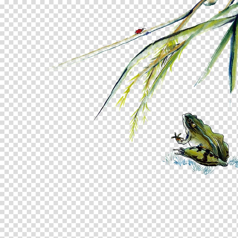 Ink wash painting Chinese painting Shan shui, Frog predator transparent background PNG clipart