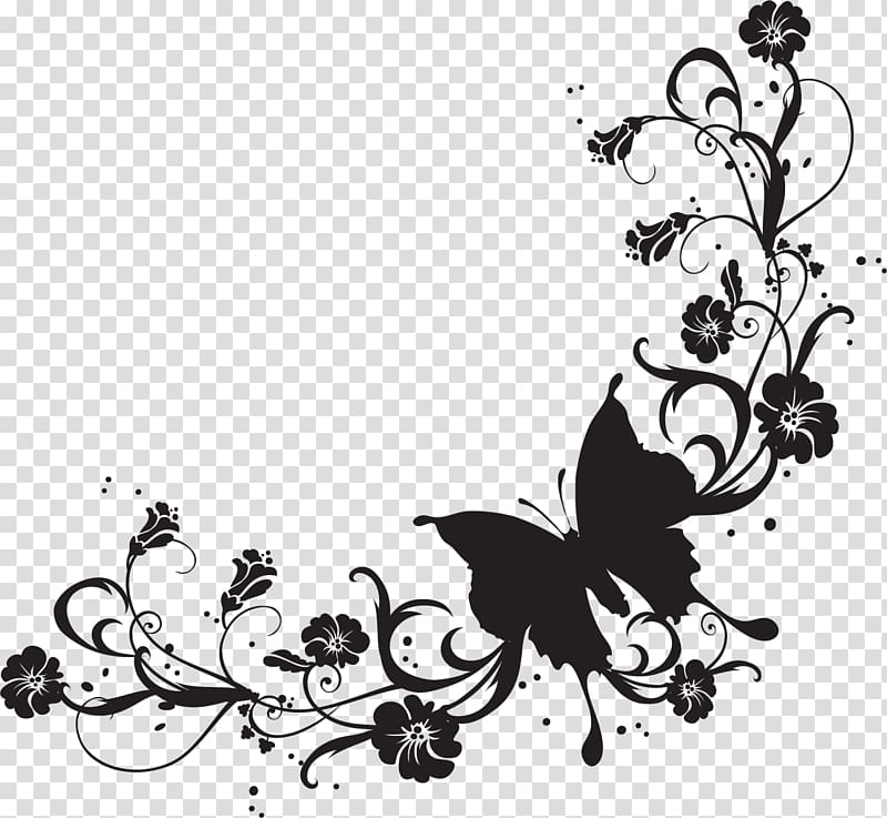 Brush, hand-painted floral decorative borders transparent background PNG clipart