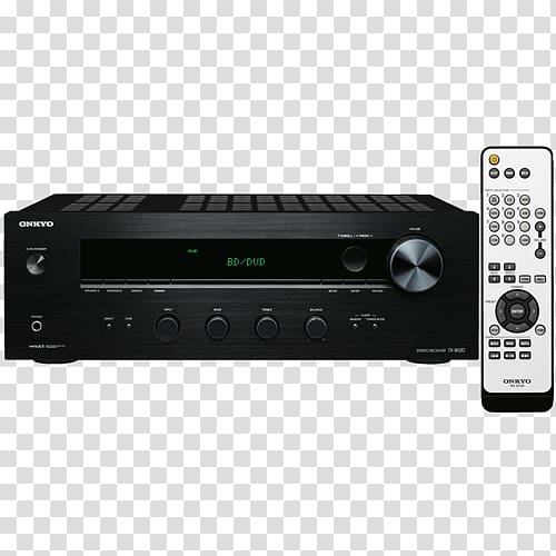 Onkyo TX-8020 AV receiver Radio receiver High fidelity Stereophonic sound, cerwin vega speakers parts transparent background PNG clipart