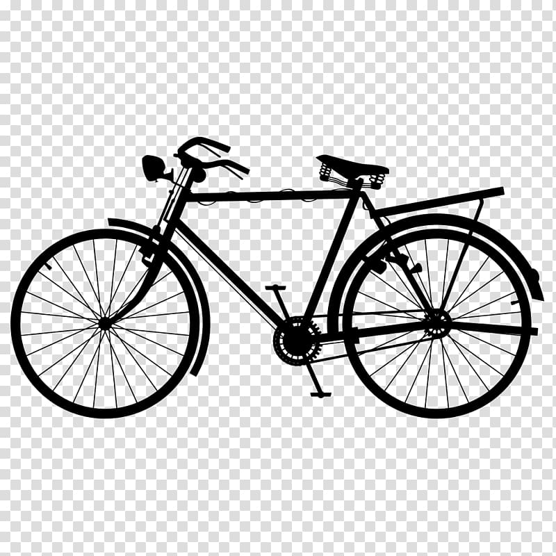 black city bike illustration, Wall decal Sticker Bicycle, bike transparent background PNG clipart