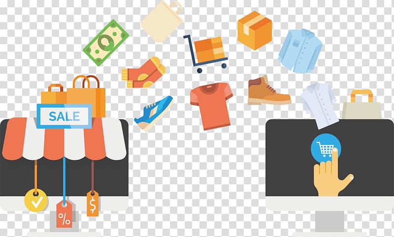 E-commerce Online shopping Retail Business Infographic, Discount on computer shopping sites transparent background PNG clipart