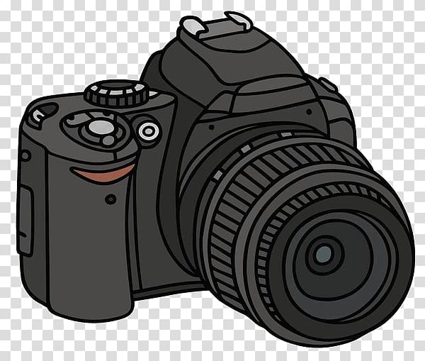 Single-lens reflex camera Drawing , SLR camera simple strokes transparent background PNG clipart
