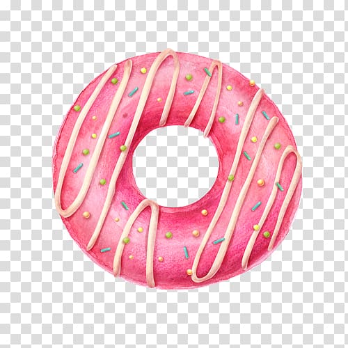 pink doughnut illustration, Doughnut Bakery Cupcake Muffin Dessert, A donut transparent background PNG clipart