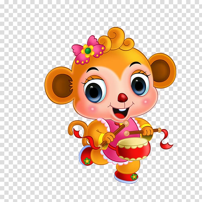 Lichun Caishen Chinese New Year Happiness Bodhisattva, Creative Monkey transparent background PNG clipart