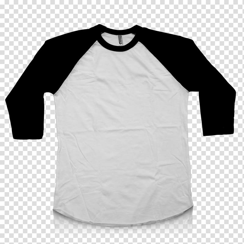 white and black crew-neck raglan shirt, T-shirt Walt Disney World Disneyland Mickey Mouse Raglan sleeve, tshirt mockup transparent background PNG clipart