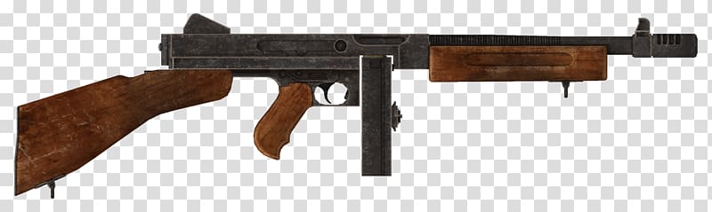 Fallout: New Vegas Thompson submachine gun .45 ACP Firearm, gun transparent background PNG clipart