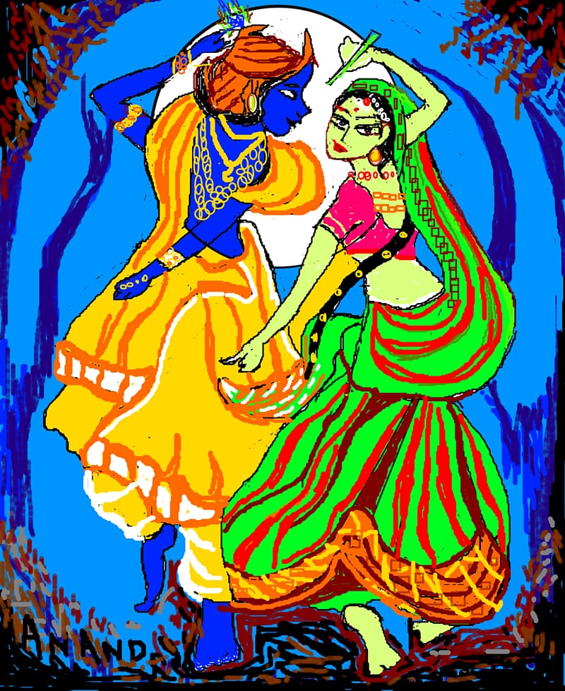 Radha Krishna Vrindavan Art, Radha Krishna transparent background PNG clipart