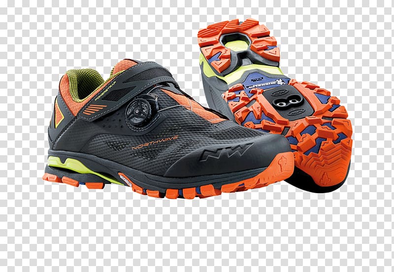 Sneakers Cycling shoe Mountain bike Talla, orange wave transparent background PNG clipart
