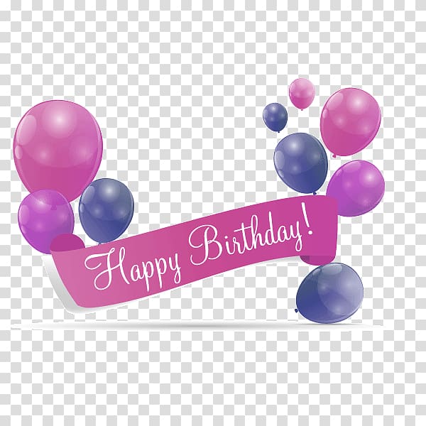 Happy Birthday text, Balloon Birthday Greeting card, happy Birthday transparent background PNG clipart