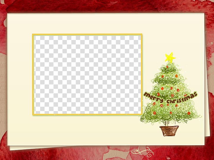 Royal Christmas Message Wish Christmas card Mother, Christmas tree yellow border transparent background PNG clipart