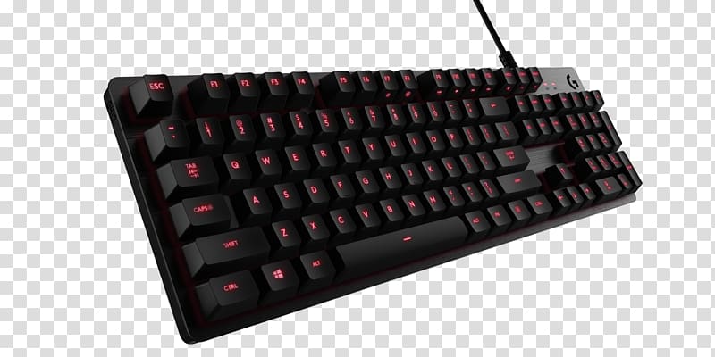 Computer keyboard Logitech G413 Mechanical Gaming Keyboard Romer-G with USB Pass-Through Gaming keypad, number keyboard transparent background PNG clipart