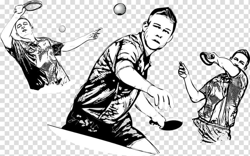 Table tennis Illustration, table tennis players transparent background PNG clipart