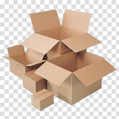 brown cardboard boxes, Cardboard Boxes Different Sizes transparent background PNG clipart
