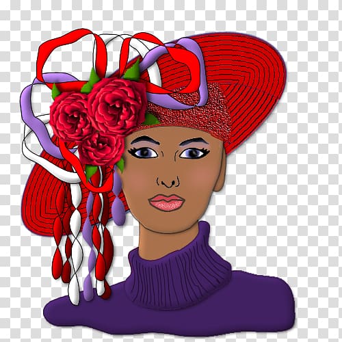 Red Hat Society Woman , Hat transparent background PNG clipart