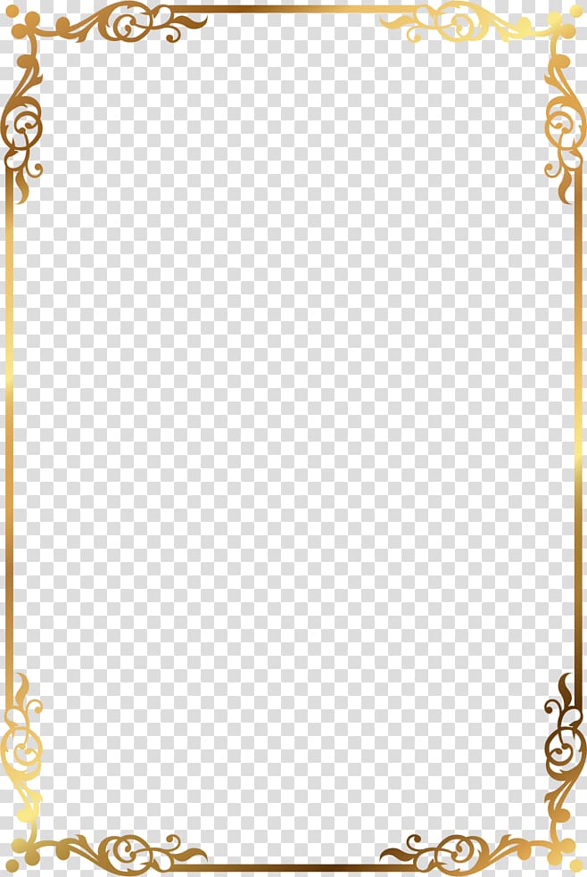 gold boarder illustration, frame, Golden text box transparent background PNG clipart