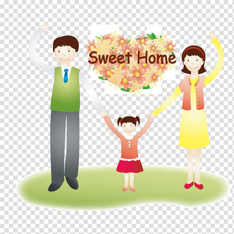 Euclidean Illustration, a family of three materials transparent background PNG clipart