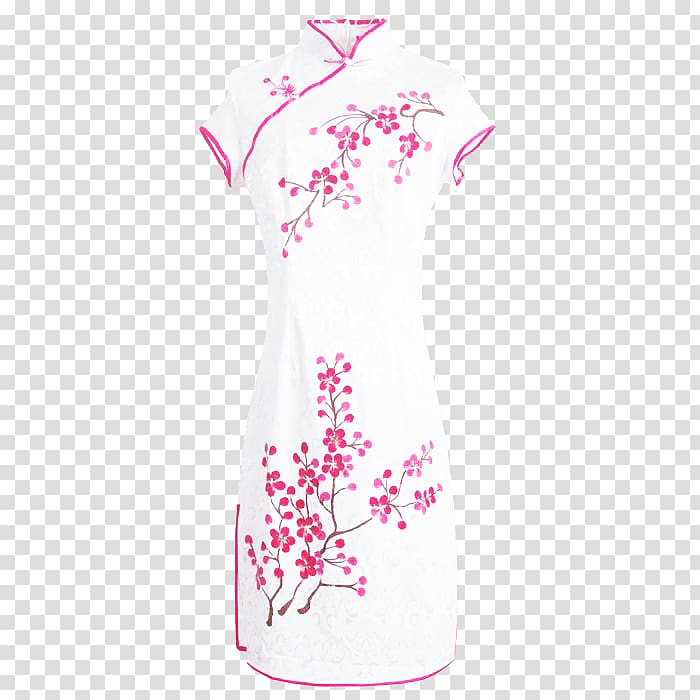 T-shirt Cheongsam Skirt, Plum blossom dress skirt material transparent background PNG clipart
