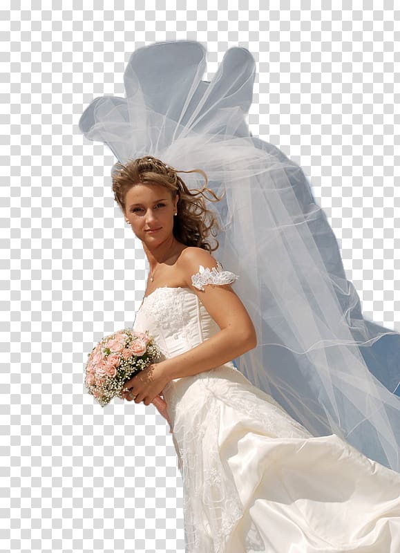 Wedding dress Bride Headpiece Gown, bride transparent background PNG clipart