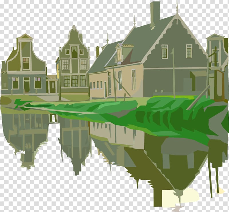 Europe Architecture Building, There are gray reflection of European town transparent background PNG clipart