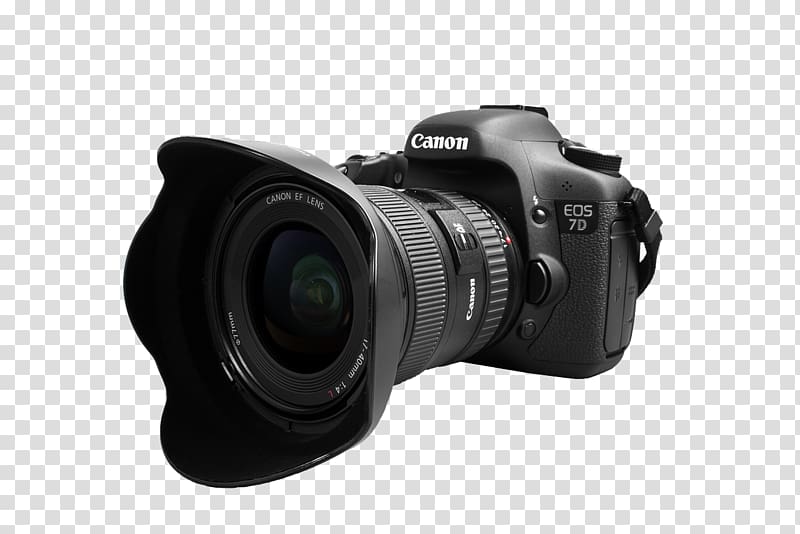 black Canon EOS 7D, Canon EOS 7D Canon EOS 5D Mark III Camera Digital SLR, Physical map camera lens transparent background PNG clipart