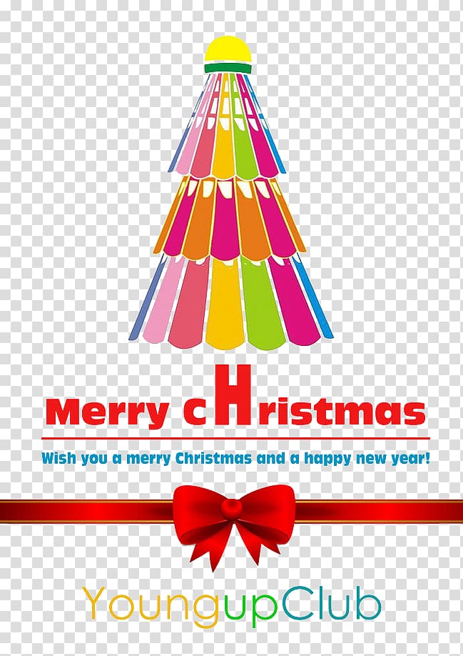 Nijmegen Christmas tree Badminton Poster, Free Christmas tree composed badminton pull material transparent background PNG clipart