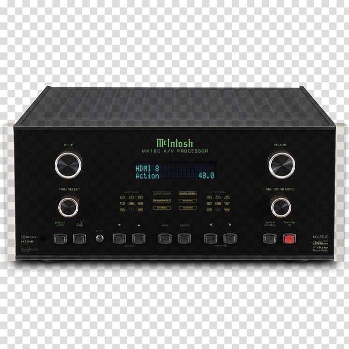 McIntosh Laboratory Dolby Atmos Audio power amplifier High fidelity Preamplifier, Valve Audio Amplifier transparent background PNG clipart