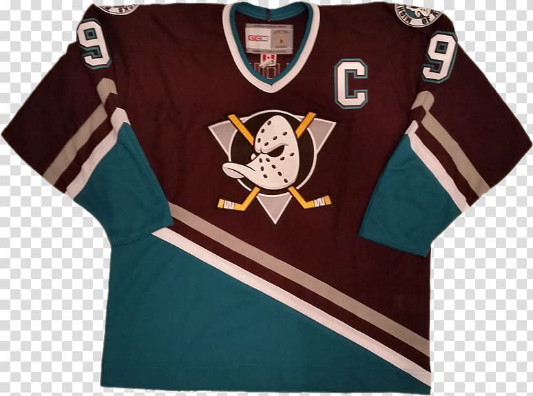 Anaheim Ducks National Hockey League T-shirt Hockey jersey, T-shirt transparent background PNG clipart