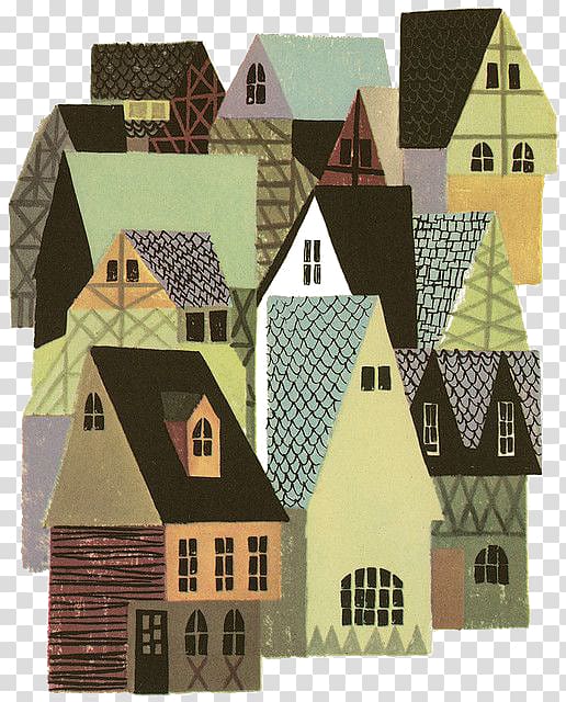 Watercolor painting Illustrator Illustration, house transparent background PNG clipart