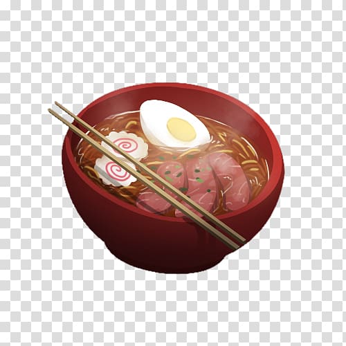 Dish Tableware Recipe Cuisine, Free hand-painted Japanese noodles pull material transparent background PNG clipart