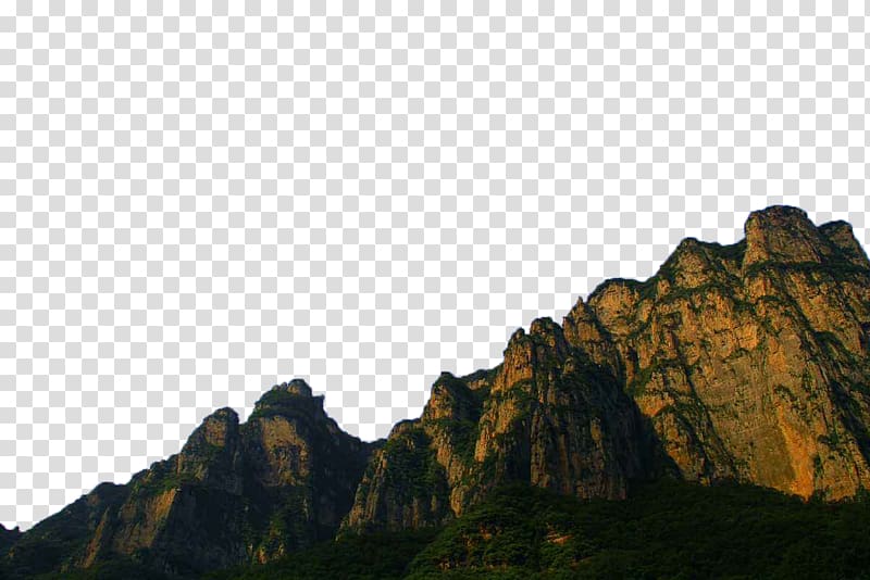brown mountain , Yuntai Mountain Tourism, Yuntai Mountain Sunset transparent background PNG clipart