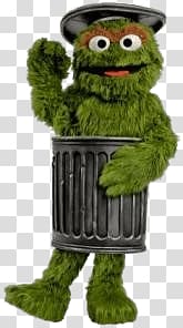green Sesame Street character illustration, Sesame Street Oscar the Grouch Lifesize transparent background PNG clipart
