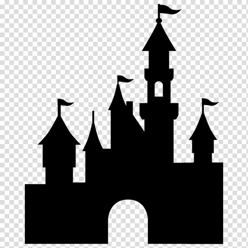 disney castle clip art black and white