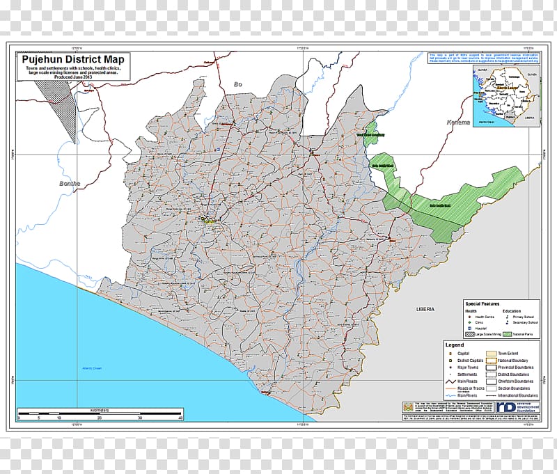 Pujehun District Districts of Sierra Leone Western Area Map Moyamba District, national boundaries transparent background PNG clipart