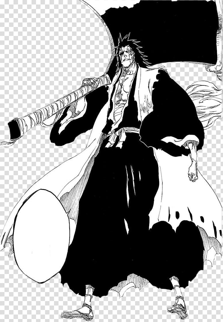 Kenpachi Zaraki Ichigo Kurosaki Kusajishi Yachiru Retsu Unohana Genryusai Shigekuni Yamamoto, Zaraki kenpachi transparent background PNG clipart