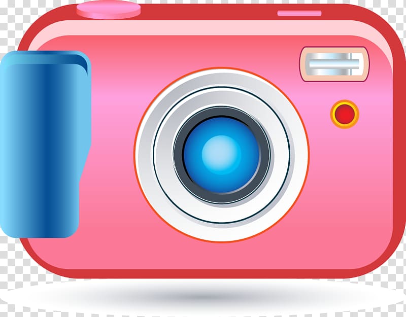 Mirrorless interchangeable-lens camera Camera lens, pattern pink camera transparent background PNG clipart