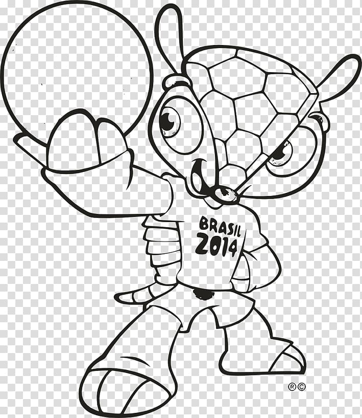 2018 World Cup 2014 FIFA World Cup World Cup Colouring Coloring book Fuleco, football transparent background PNG clipart