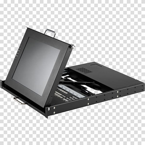 Laptop Computer keyboard KVM Switches 19-inch rack Computer Monitors, Laptop transparent background PNG clipart