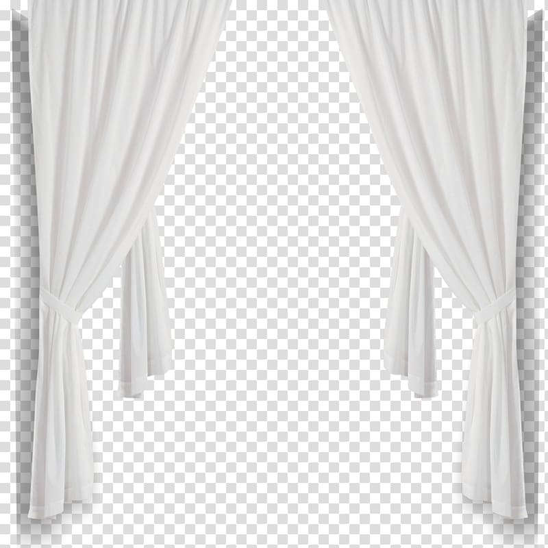 white folded window curtain illustration, Curtain Black and white Structure, White curtains transparent background PNG clipart